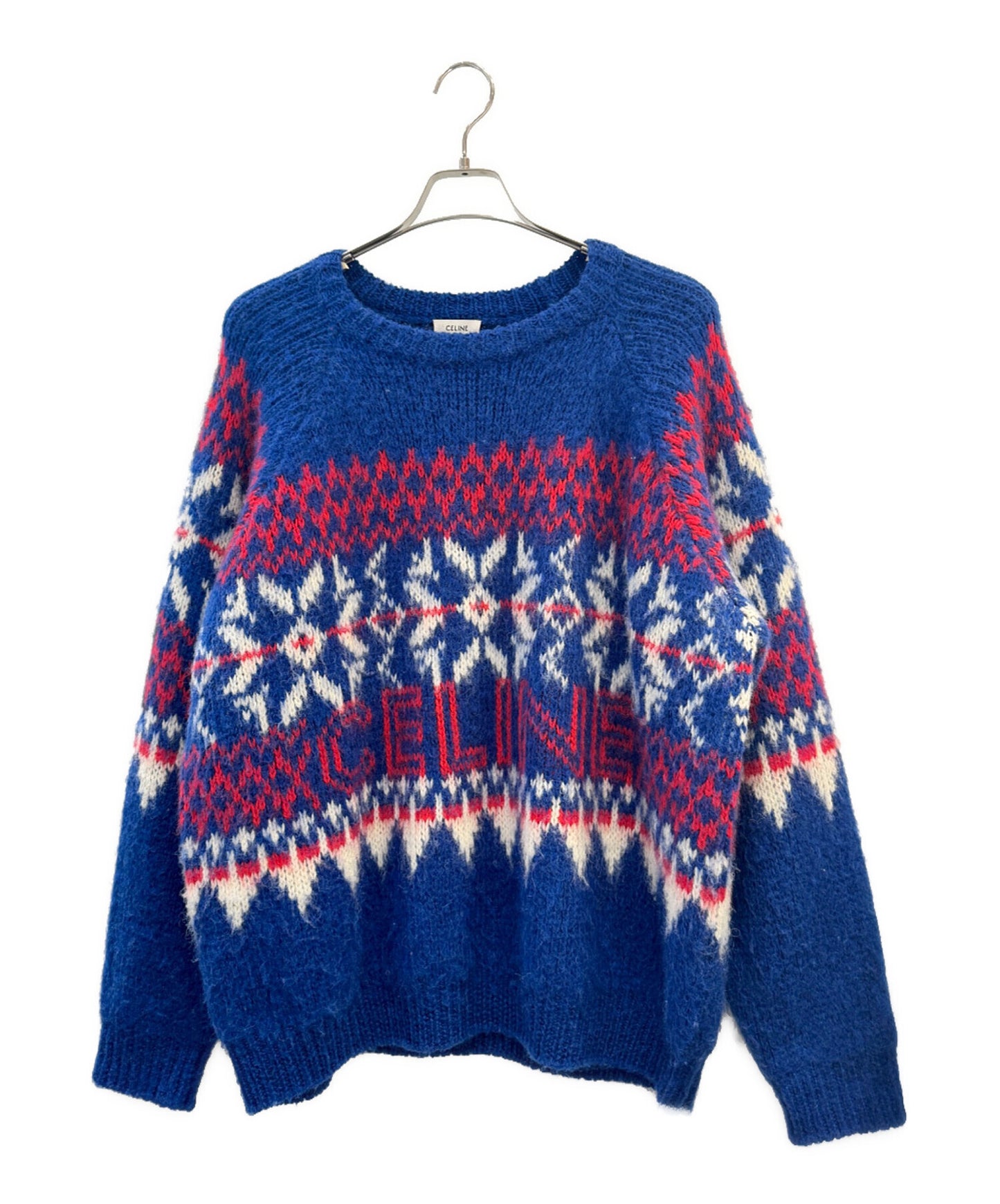 [Pre-owned] CELINE Fair Isle Boxy Logo Knit/Long Sleeve Knit 2AA80628S