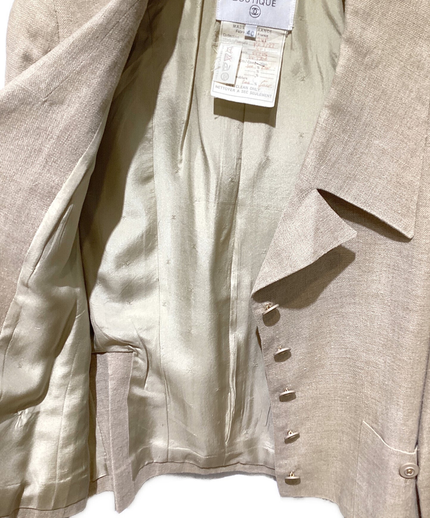 [Pre-owned] CHANEL Coco Button Linen Setup