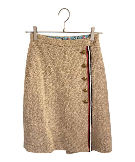 [Pre-owned] GUCCI Lion Button Wool Skirt 482226 ZJM11