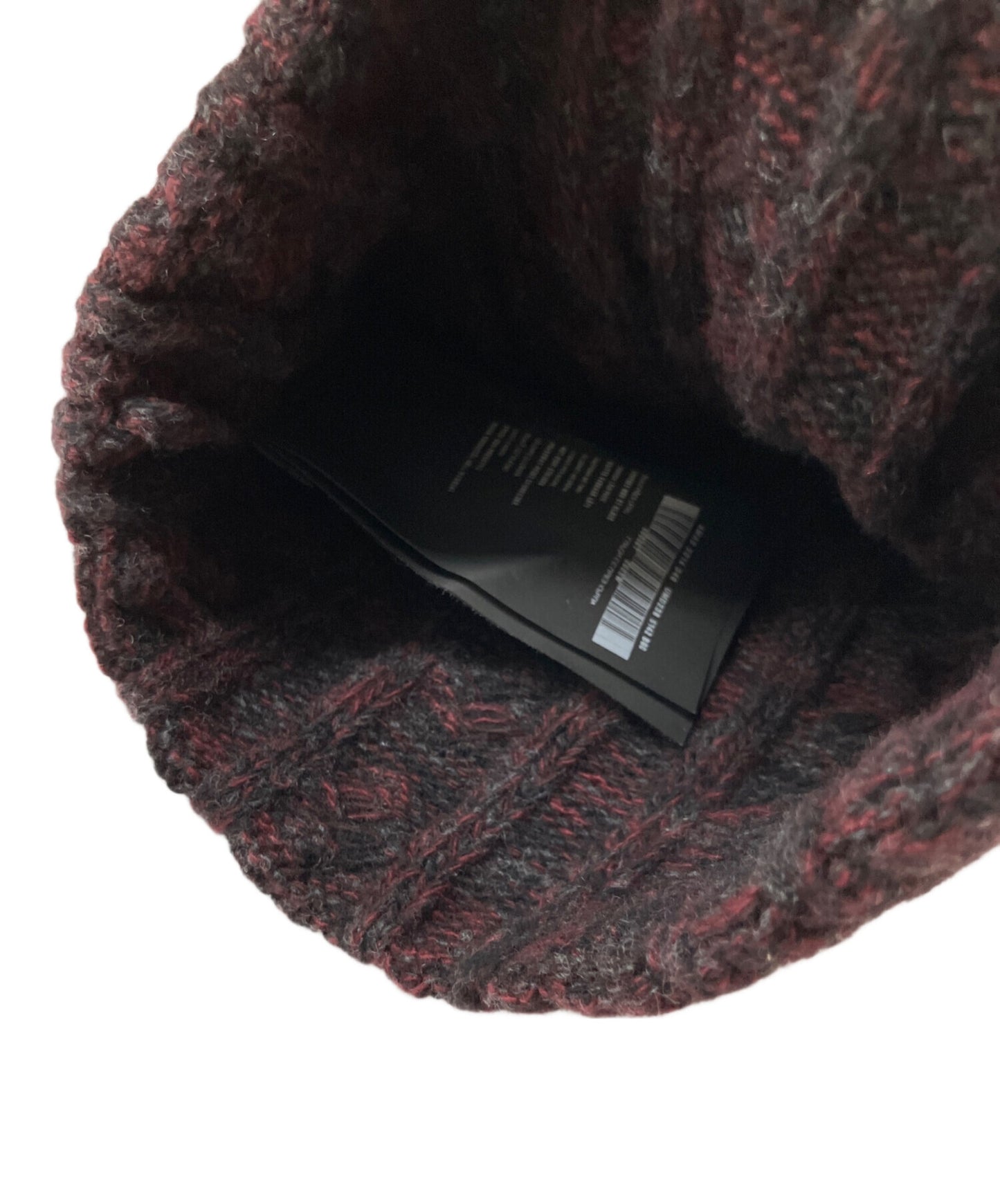 [Pre-owned] PRADA Wool Blend Ribbed Knit Beanie/Knit Hat/Logo Knit Hat UMD238.