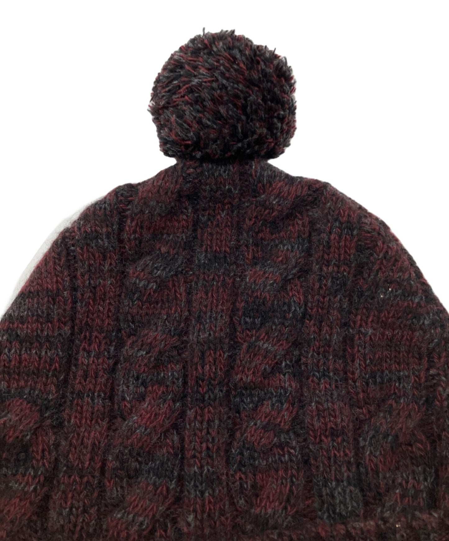 [Pre-owned] PRADA Wool Blend Ribbed Knit Beanie/Knit Hat/Logo Knit Hat UMD238.