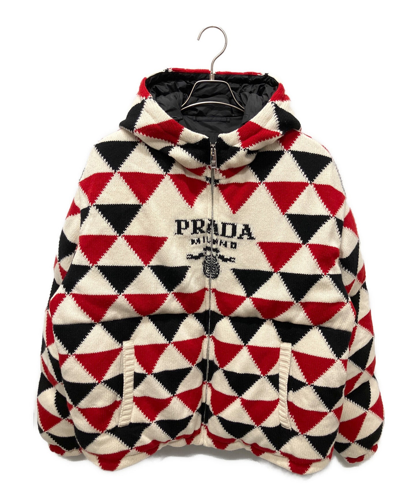 [Pre-owned] PRADA Cashmere Argyle Jacket/Knit Down Jacket SGC016