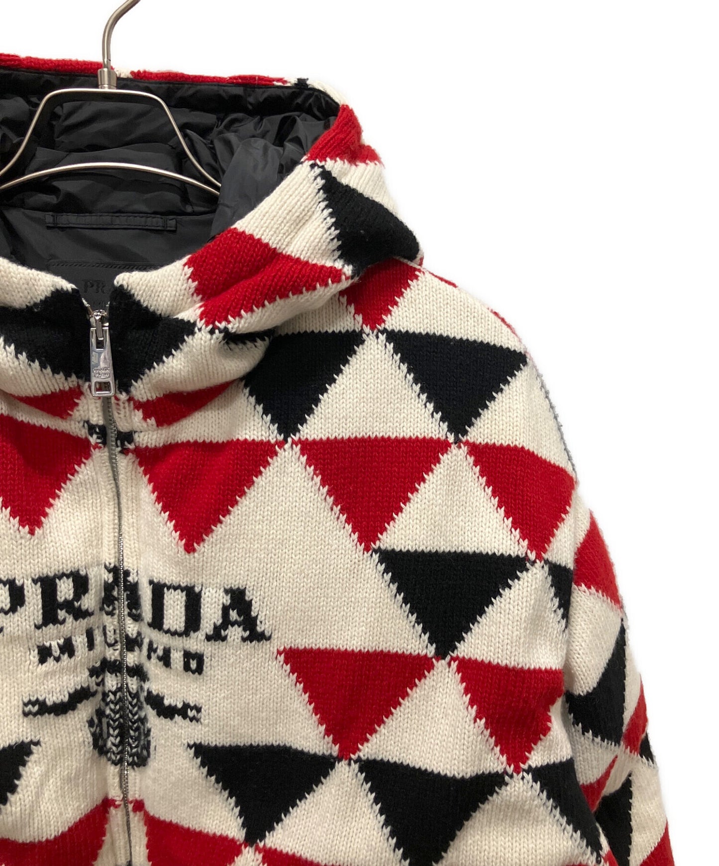 [Pre-owned] PRADA Cashmere Argyle Jacket/Knit Down Jacket SGC016