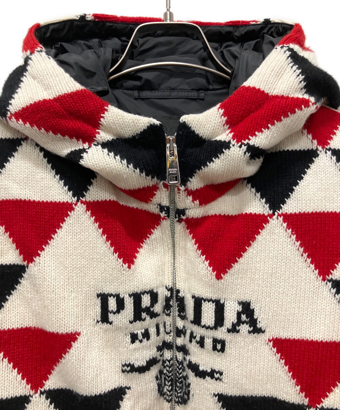 [Pre-owned] PRADA Cashmere Argyle Jacket/Knit Down Jacket SGC016