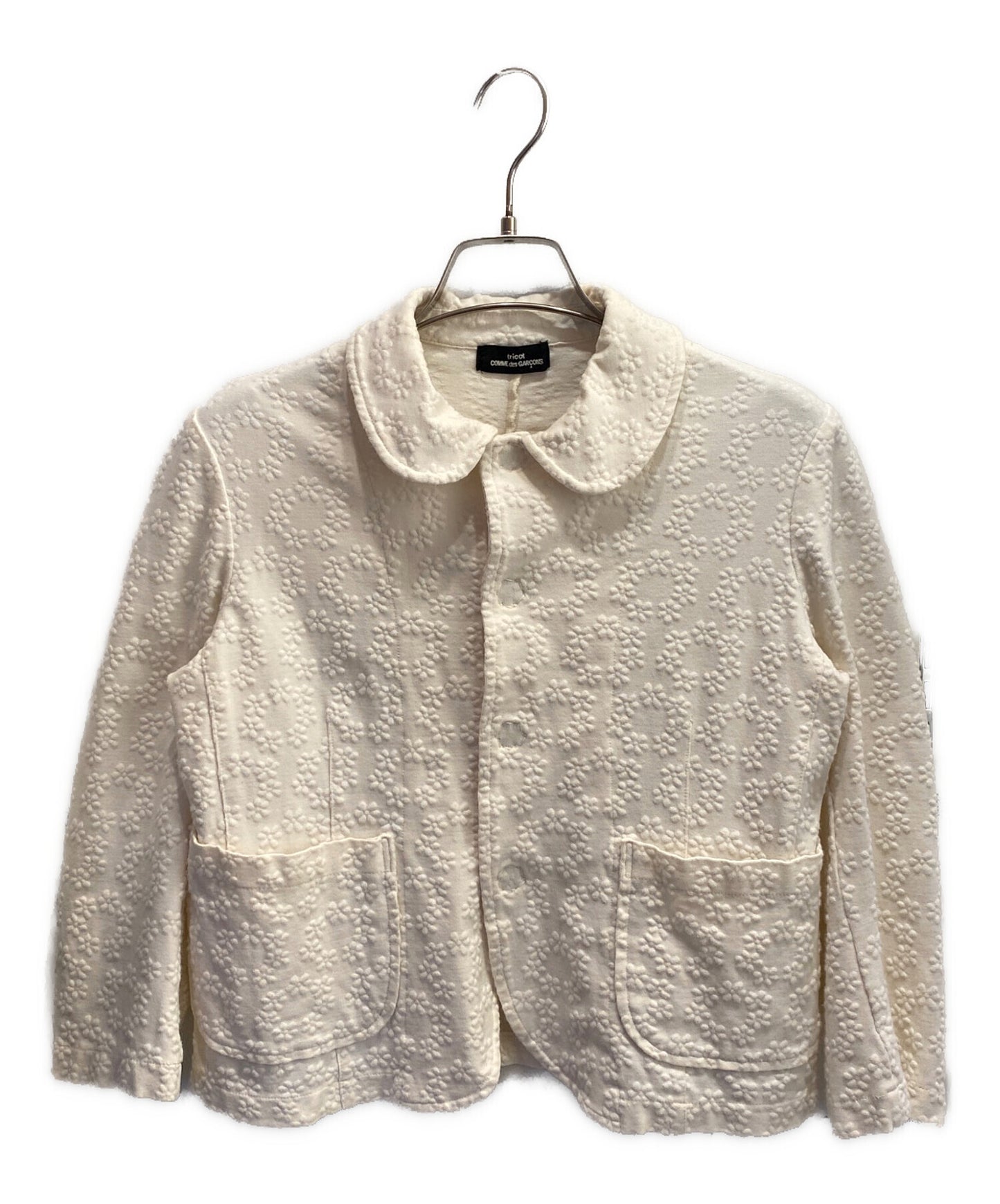 [Pre-owned] tricot COMME des GARCONS Floral Jacquard Round-Collar Jacket / Jacquard Jacket / Peplum Jacket TC-T019