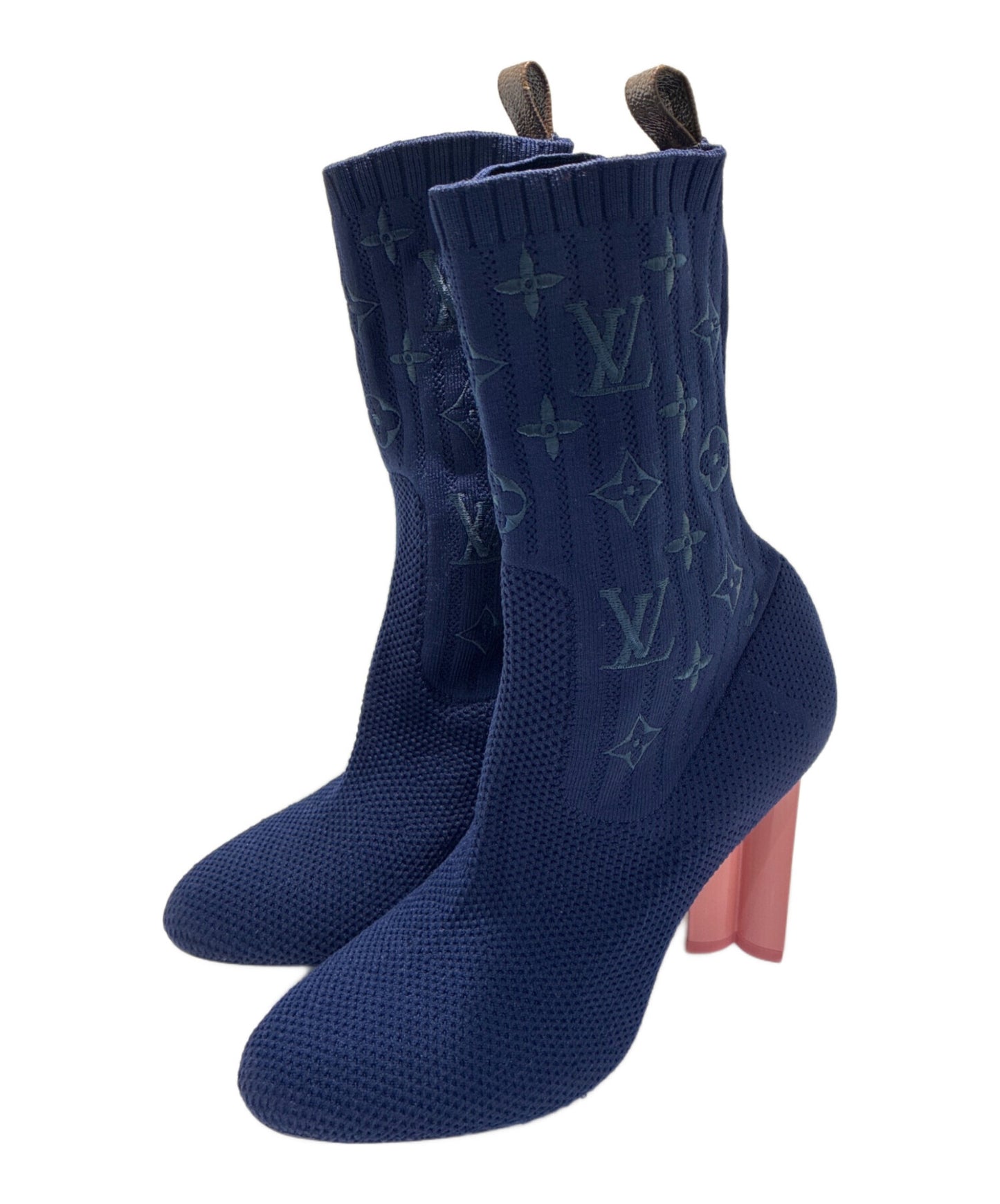 [Pre-owned] LOUIS VUITTON Sock Heel Boots/Monogram/Flower
