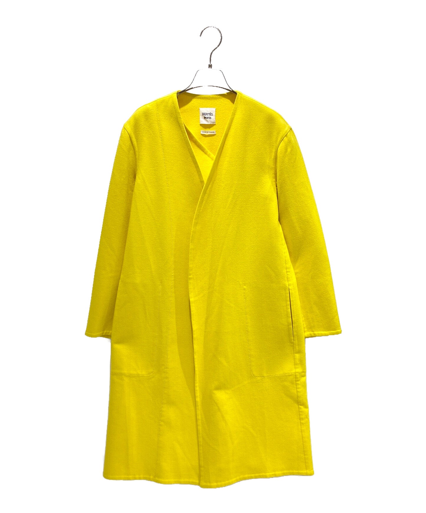 [Pre-owned] HERMES Cashmere Wrap Coat / Collarless Coat / Long Coat