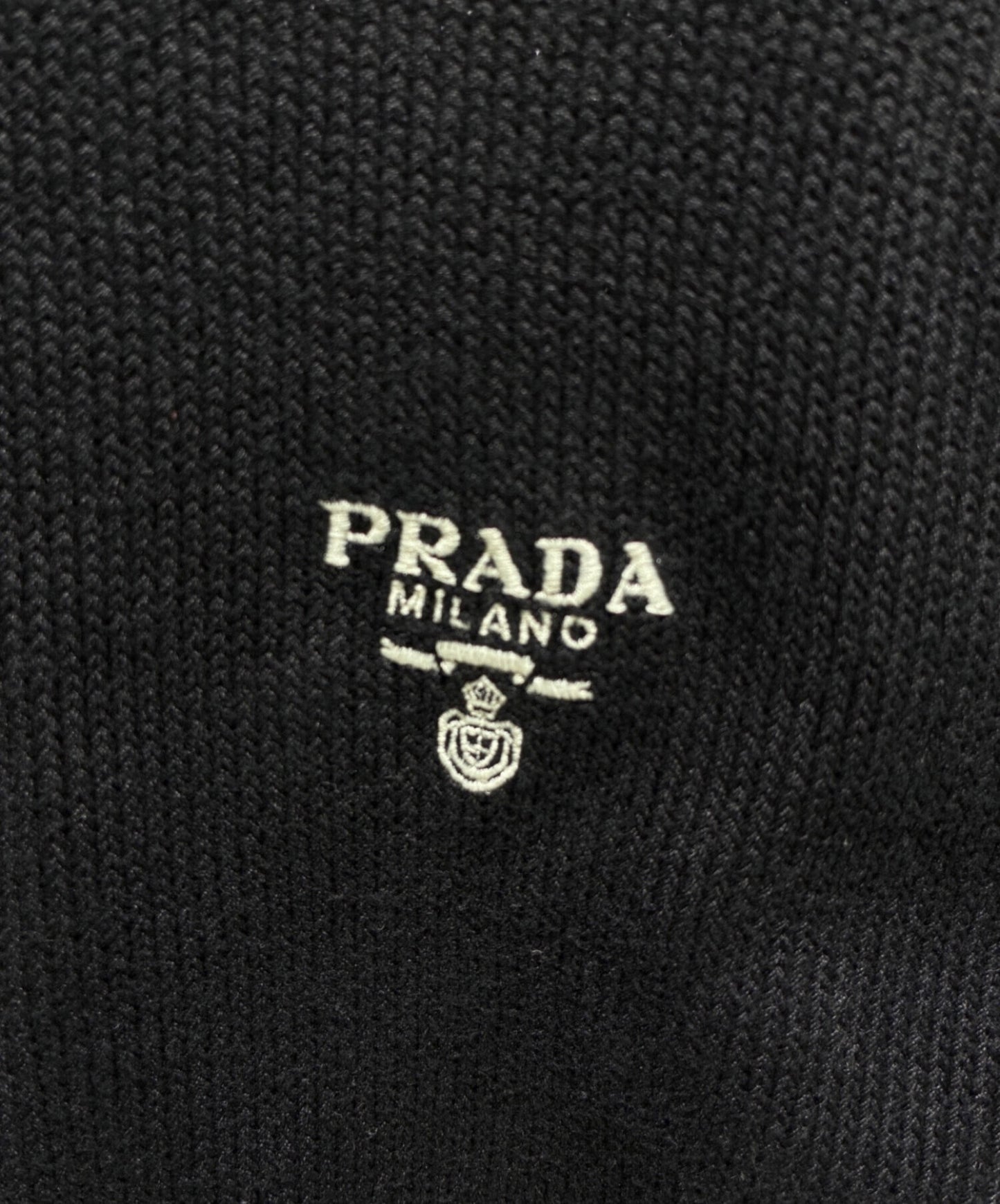 [Pre-owned] PRADA Triangle Logo Cropped Cotton Crew Neck Sweater / Short Sleeve Knit / Short Sleeve Knit / Knit Pullover P24I1R 1ZO5