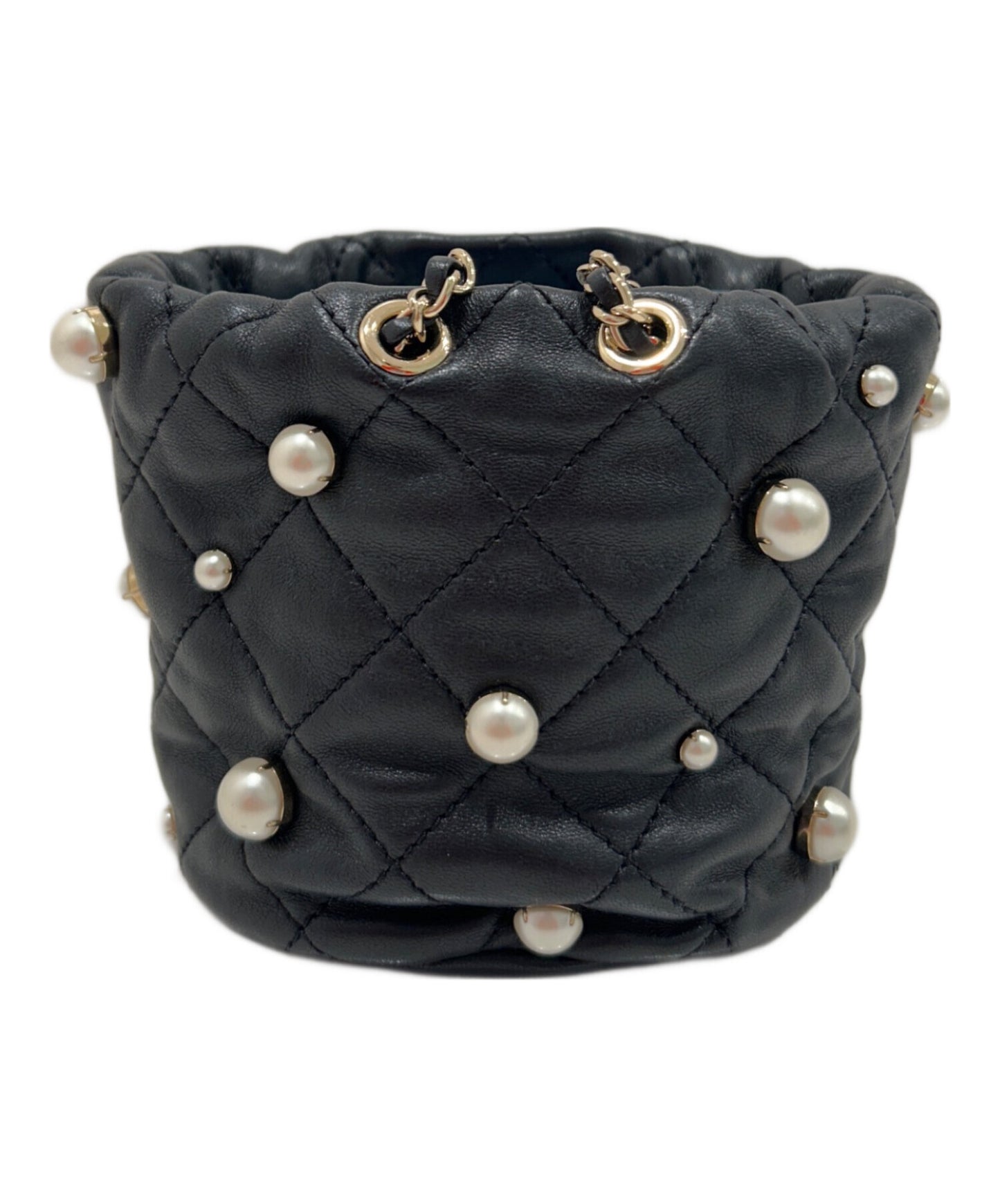 [Pre-owned] CHANEL Costume pearl drawstring shoulder bag / Coco Mark AS2518