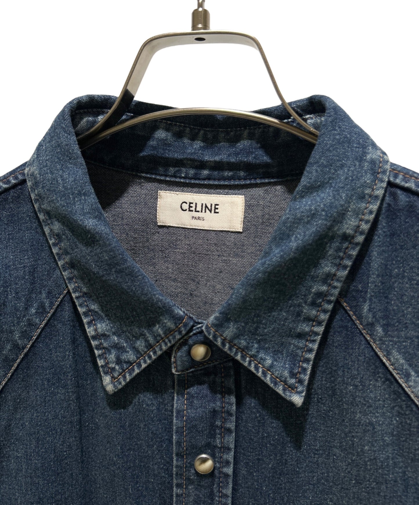 [Pre-owned] CELINE Western denim shirt 2T014133G