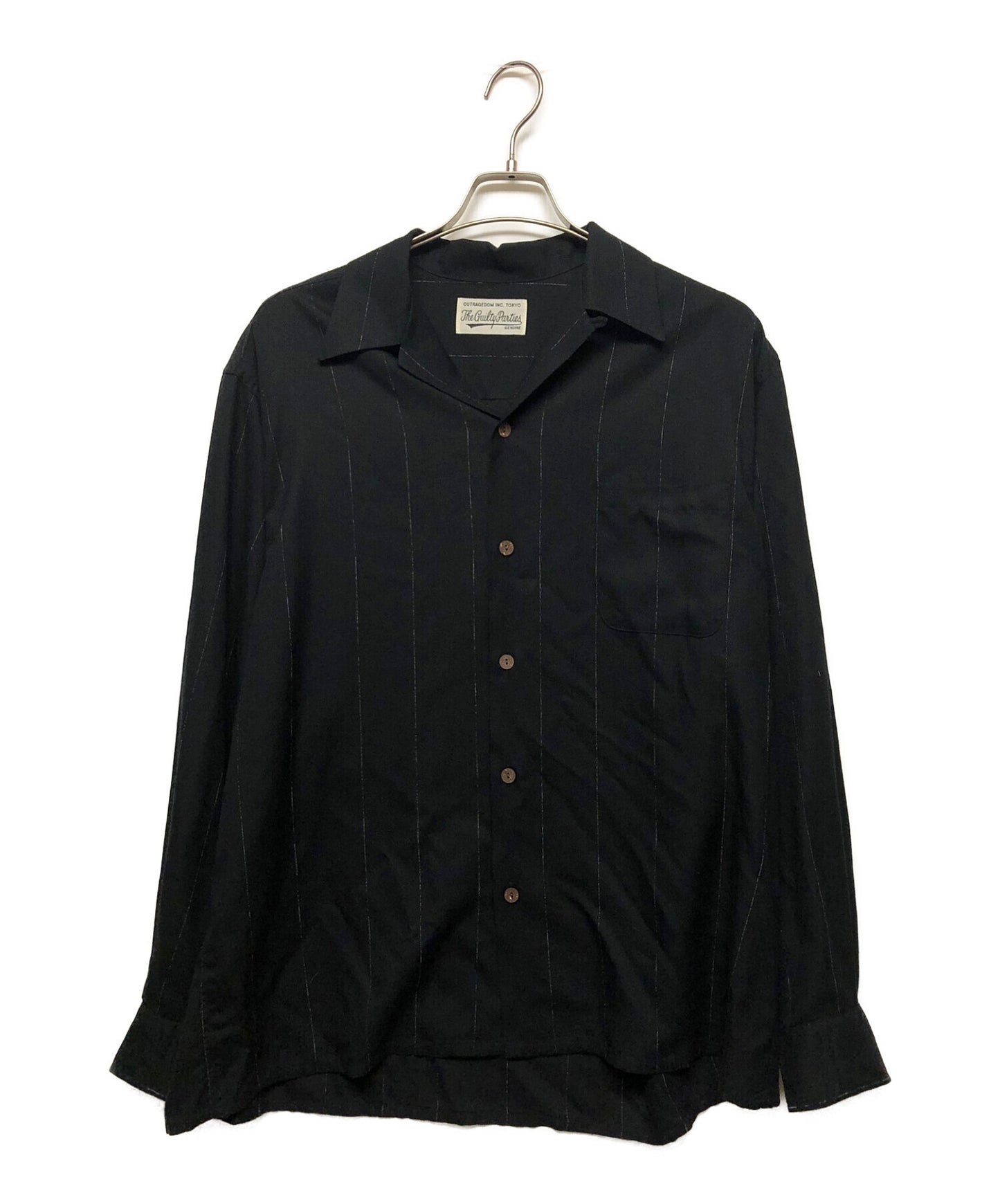 [Pre-owned] WACKO MARIA KASURI STRIPED OPEN COLLAR SHIRT 23fw-wms-oc07