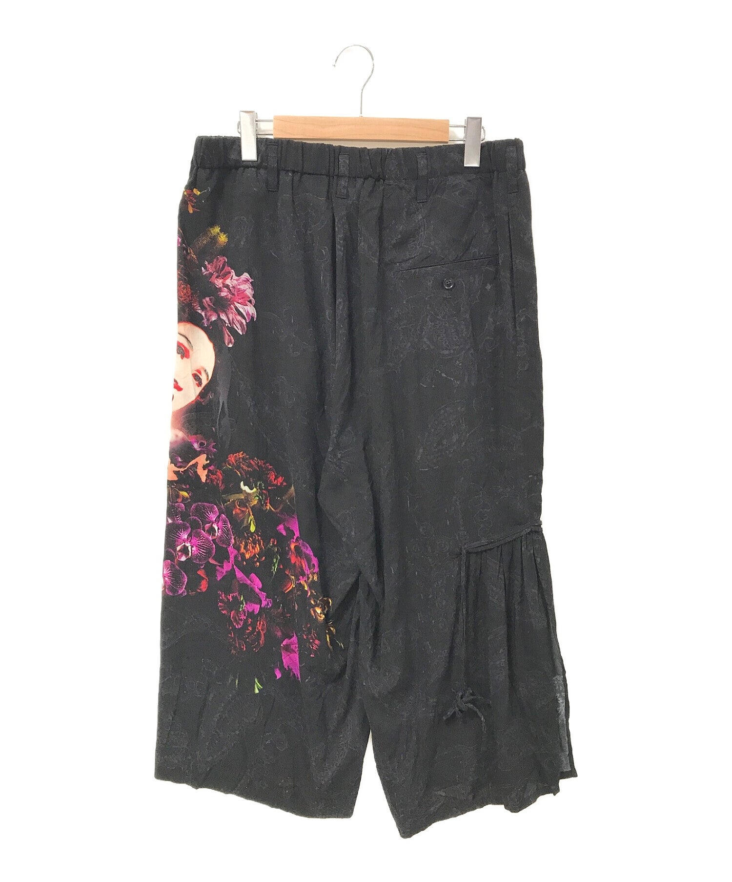 [Pre-owned] BLACK Scandal Yohji Yamamoto Gather Drawstring Pants Print  A/Wide Pants HH-P54-249