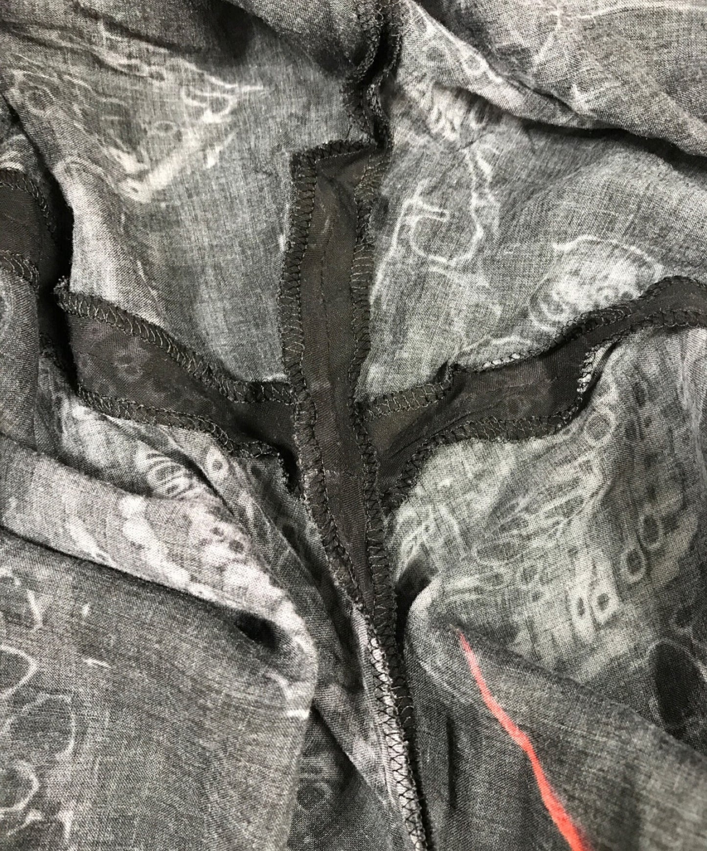 黑色醜聞Yohji Yamamoto收集的拉鍊褲印刷A/寬褲子HH-P54-249