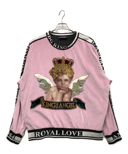 Dolce＆Gabbana 18AW天使刺繡天鵝絨運動衫G9MR3Z