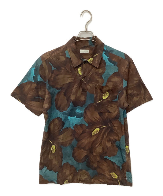 [Pre-owned] DRIES VAN NOTEN Hibiscus Print Polo Shirt 73-11-01-11003