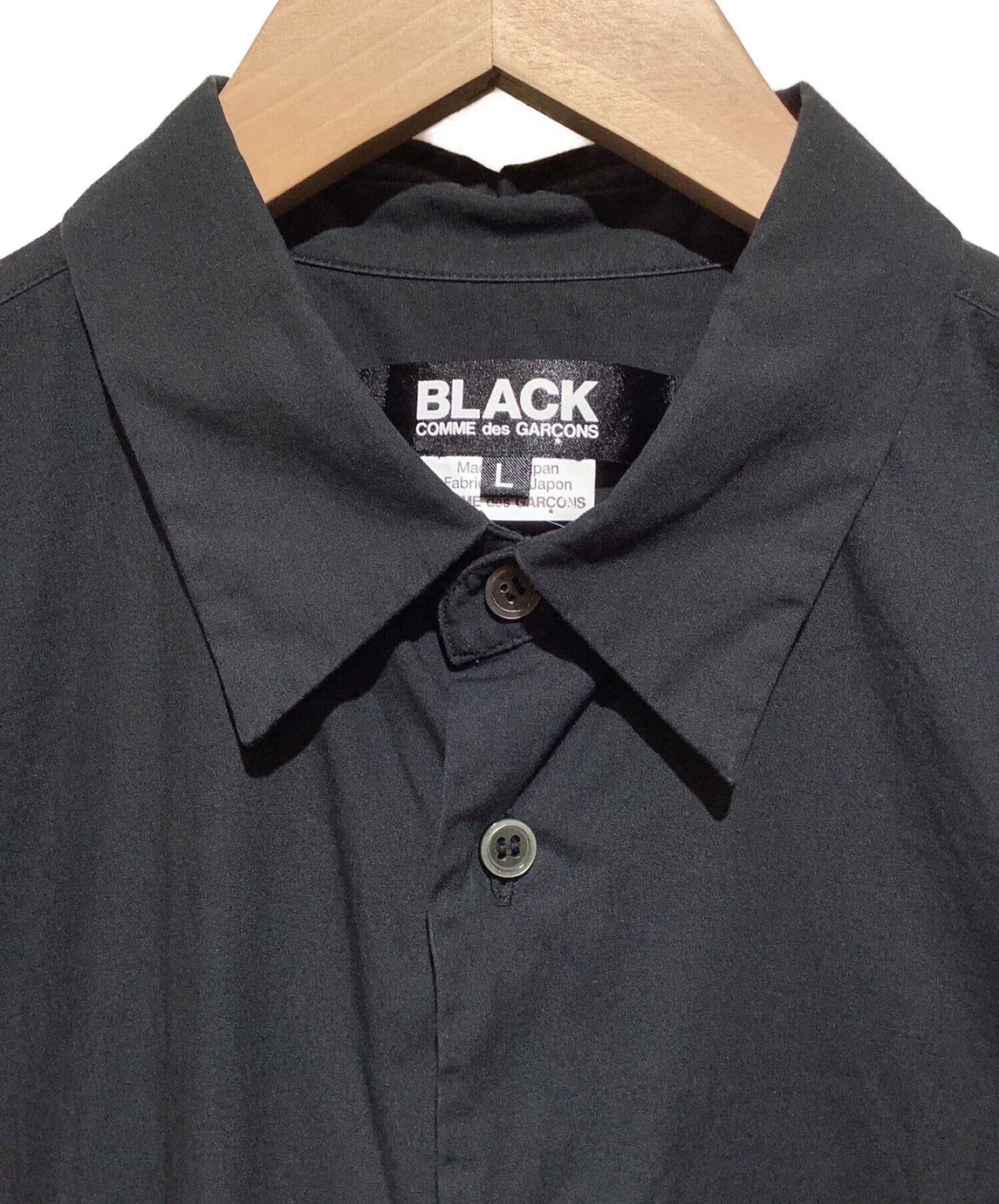 黑色COMME DES GARCONS长袖长衬衫1A-B021