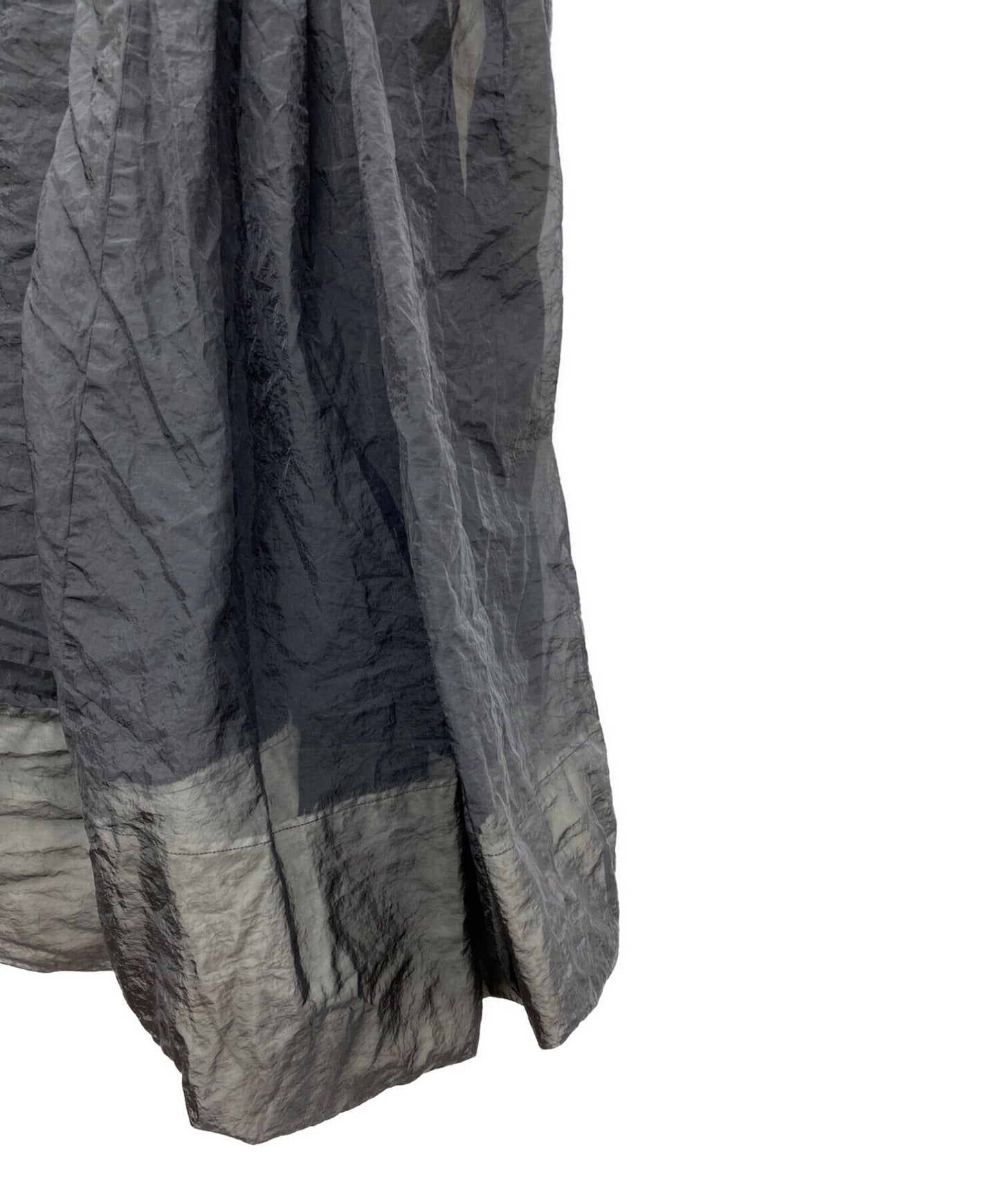 黑色COMME DES GARCONS皱纹的透明气球裙1F-S010