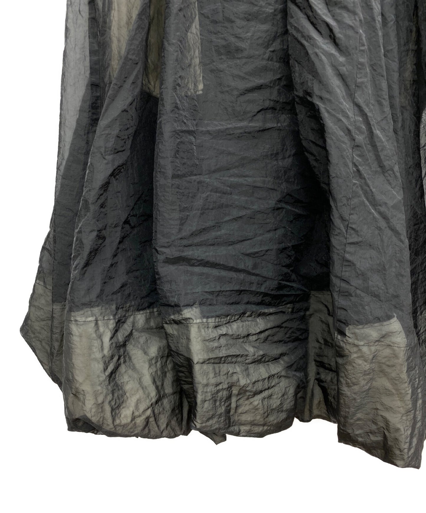 黑色COMME DES GARCONS皺紋的透明氣球裙1F-S010