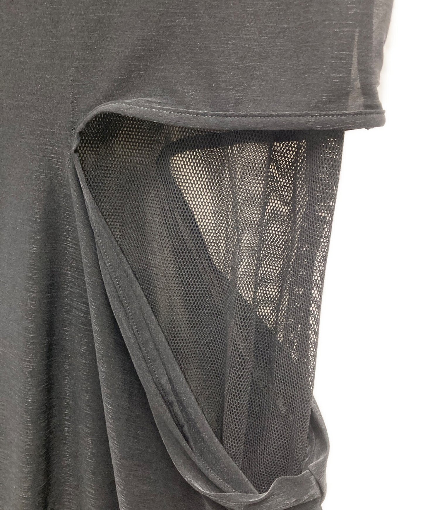 Limi Feu ชุดแขนกุดข้อความการเย็บปักถักร้อย + PE net layered dress a lg-T62-832