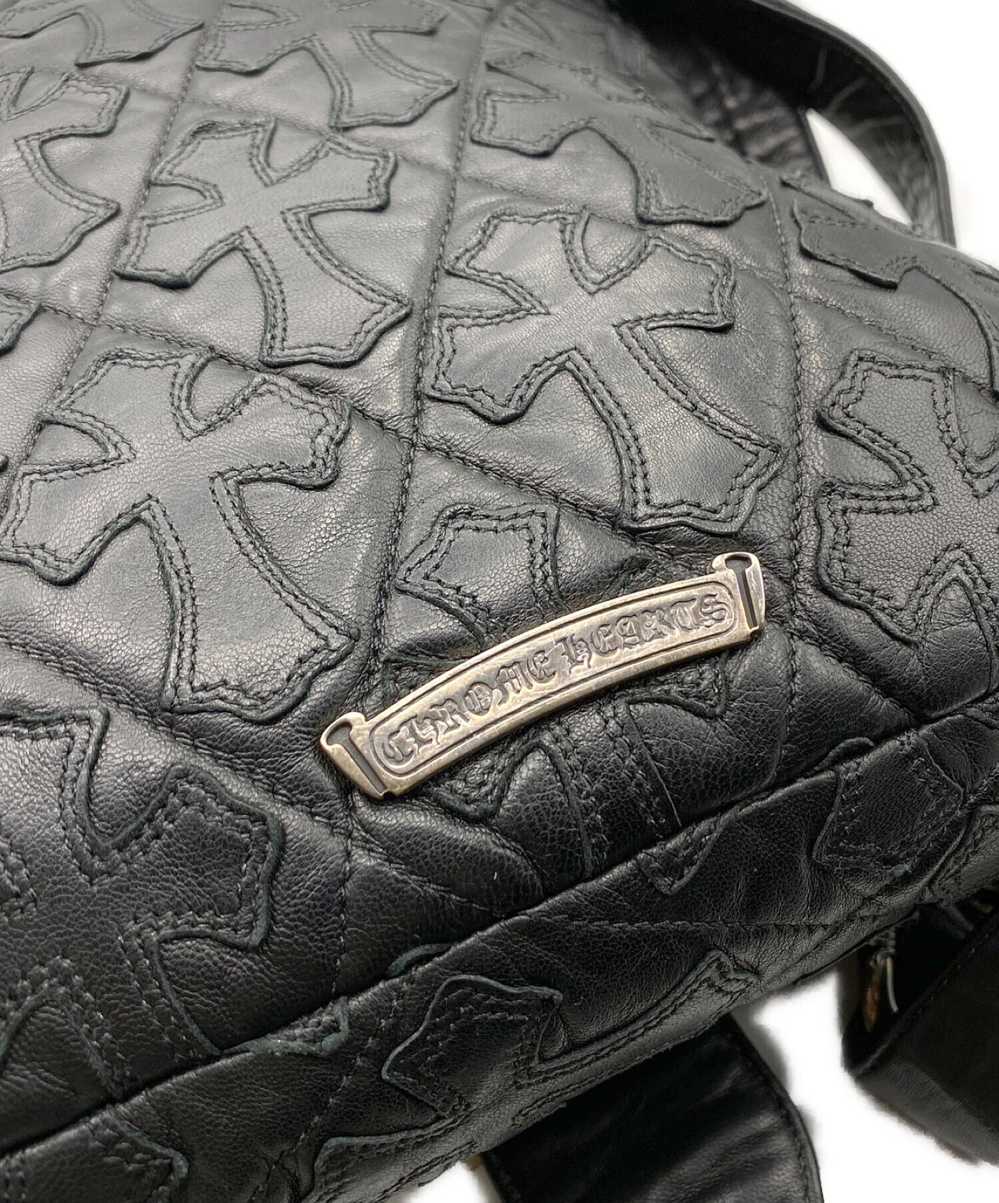 [Pre-owned] CHROME HEARTS G-Bender Cemetery Cross Patch Leather Bag