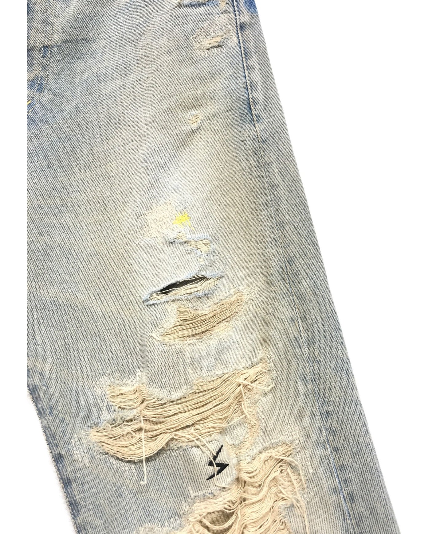 [Pre-owned] UNDERCOVER Crushed Denim with Lightning Embroidery 5S30-P2