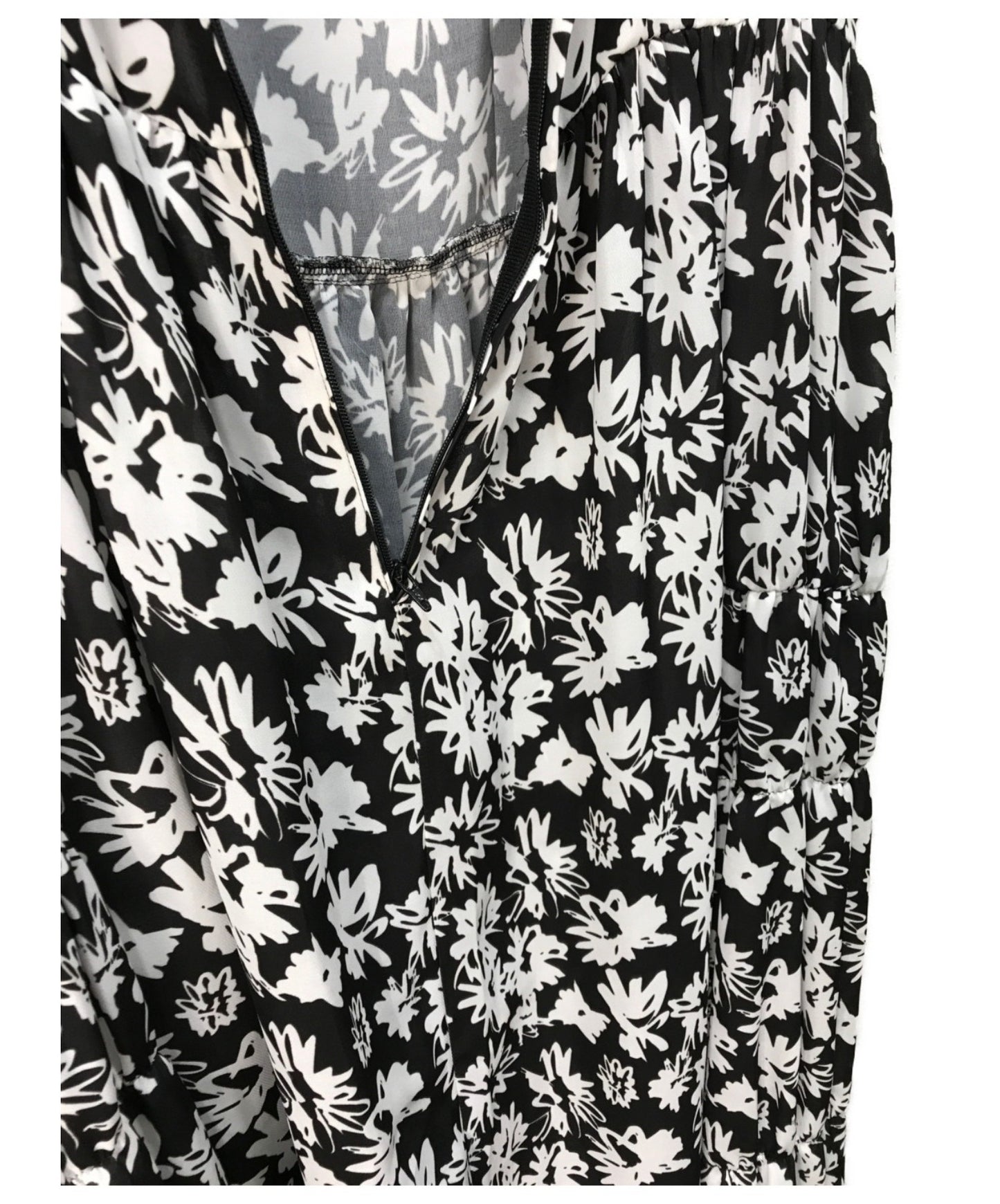 [Pre-owned] COMME des GARCONS COMME des GARCONS Sleeve Ruffle Flower Print Dress RB-O017