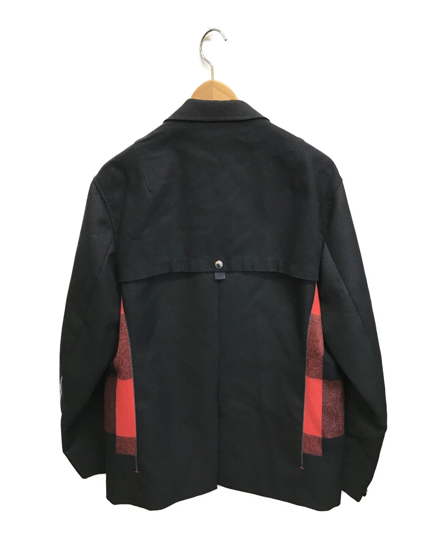 Comme des Garcons Junya Watanabe Man Wool Surge Duck-switched ตรวจสอบแจ็คเก็ต AD2021 WH-J006