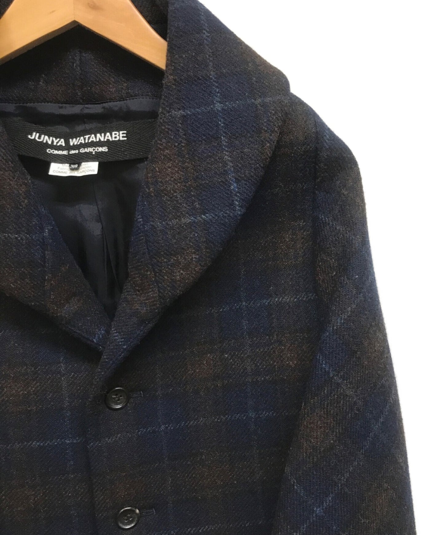 [Pre-owned] JUNYA WATANABE COMME des GARCONS Bonding Wool Check Shawl Collar Coat JR-J004