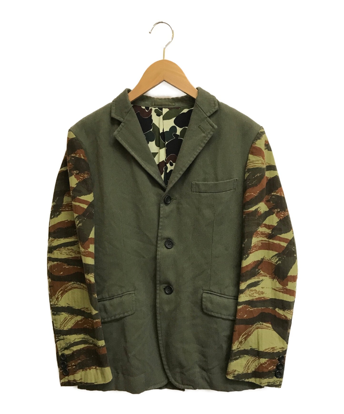 COMME des GARCONS HOMME Sleeve camo 3B tailored jacket HR-J055