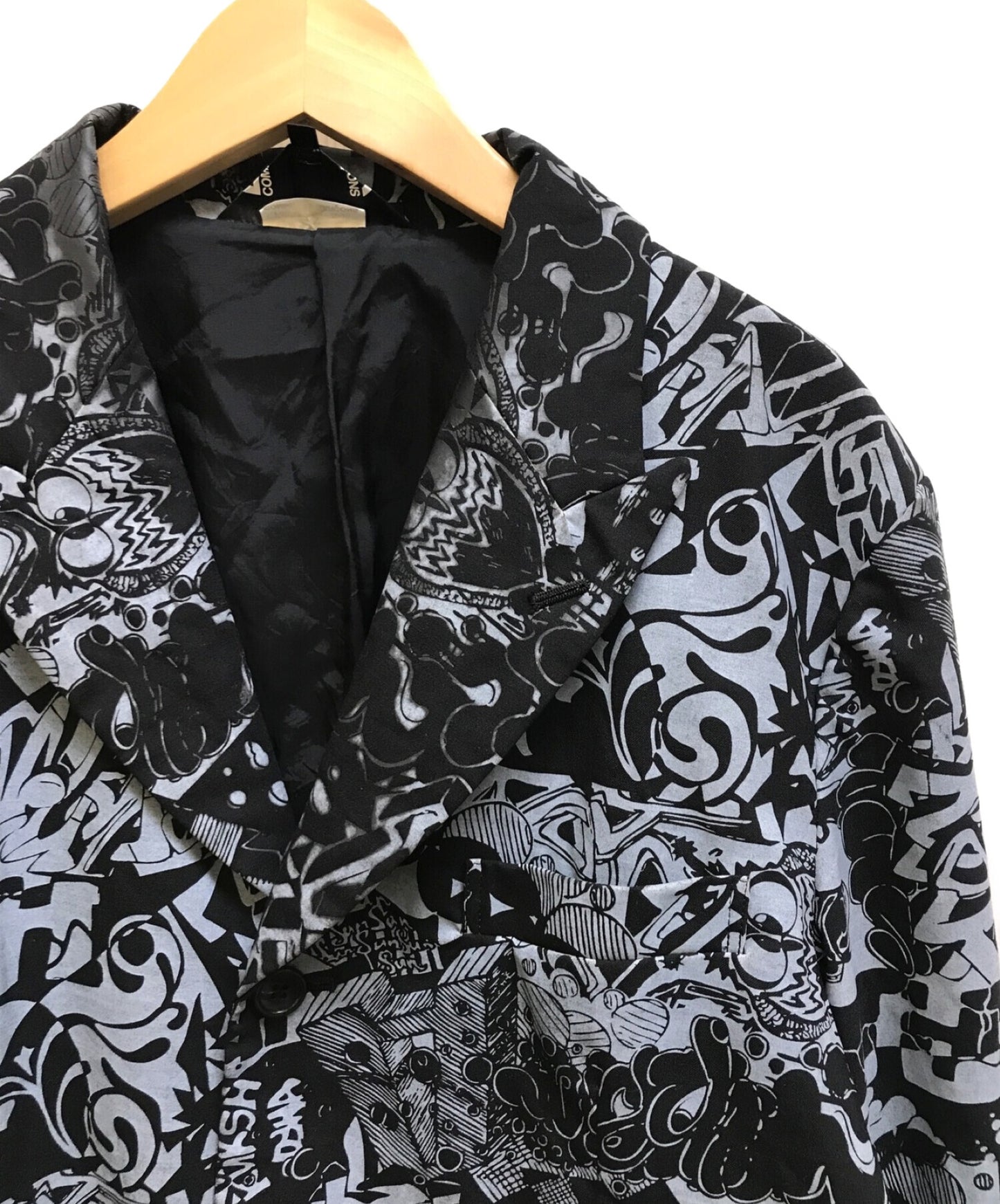 BLACK COMME des GARCONS Peaked lapel all-over print 3B jacket 1D-J033