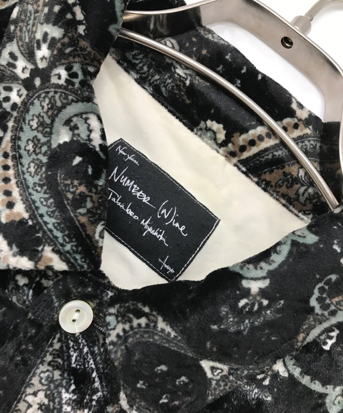 [Pre-owned] NUMBER (N)INE 05AW"HIGH STREET" period Velour Paisley Shirt