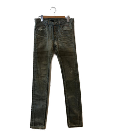 [Pre-owned] DIOR HOMME 04SS Ice Blue Silicon Coated Denim Pants