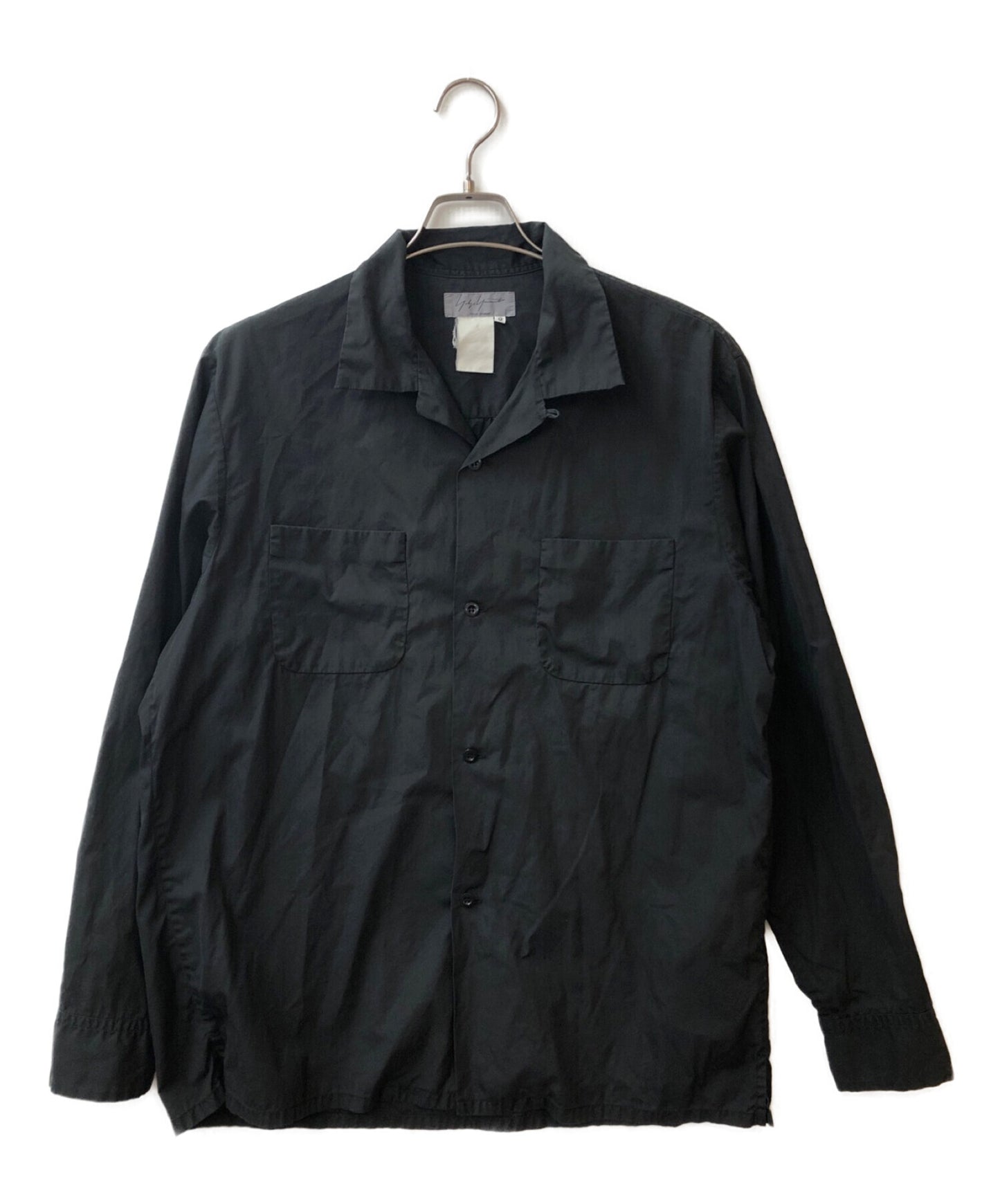 Yohji Yamamoto pour homme Double pocket broadcloth open collar shirt