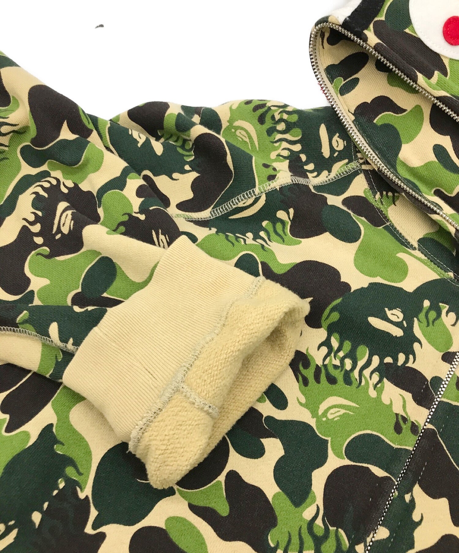 Bape deals full zip yellow fire camo hoodie