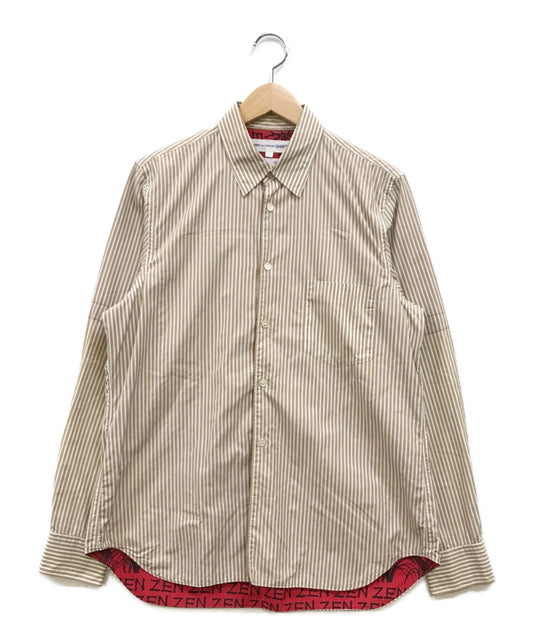 [Pre-owned] COMME des GARCONS SHIRT ZEN lettering striped shirt W11070