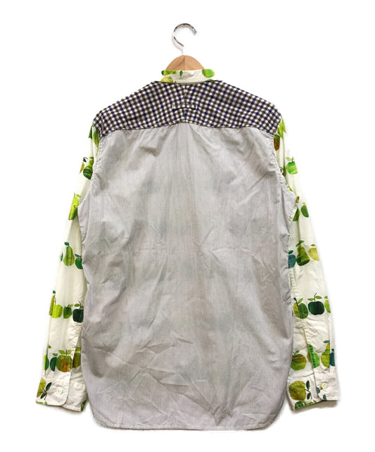 Junya Watanabe Comme des Garcons Man棉布印刷的蘋果圖案小X棉棉襯衫襯衫WC-B010