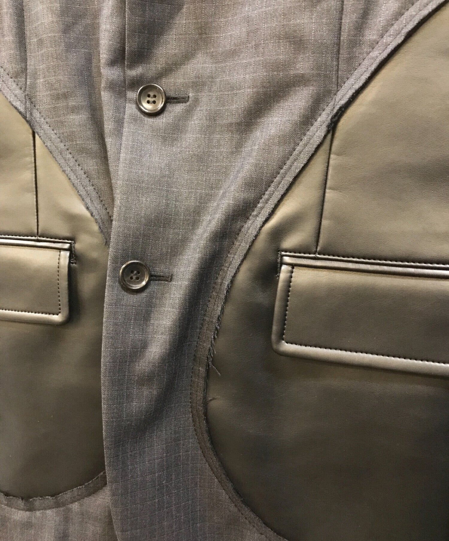 COMME des GARCONS Homme Plus Faux Leather Docking Check Jacket PC-J057