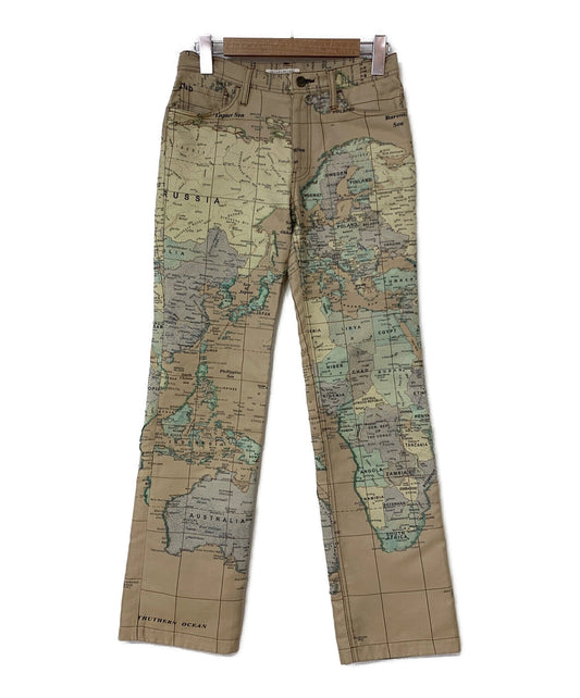 [Pre-owned] PLEATS PLEASE World Map-Print Pants PP82-ZF852