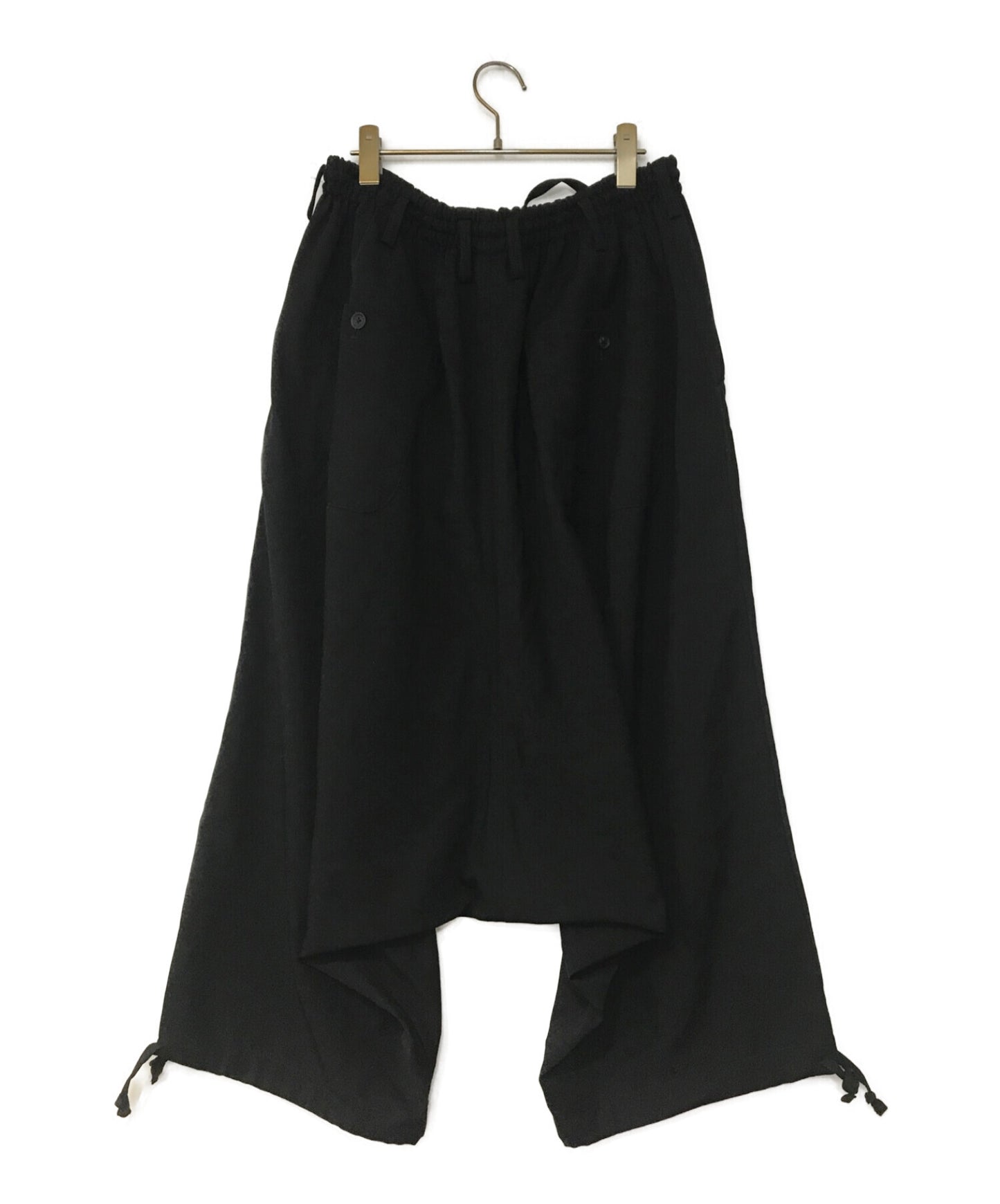 Yohji Yamamoto Pour Homme 19SS คลาสสิกกางเกง sarouel เหี่ยวย่น Gabardine HH-P47-100