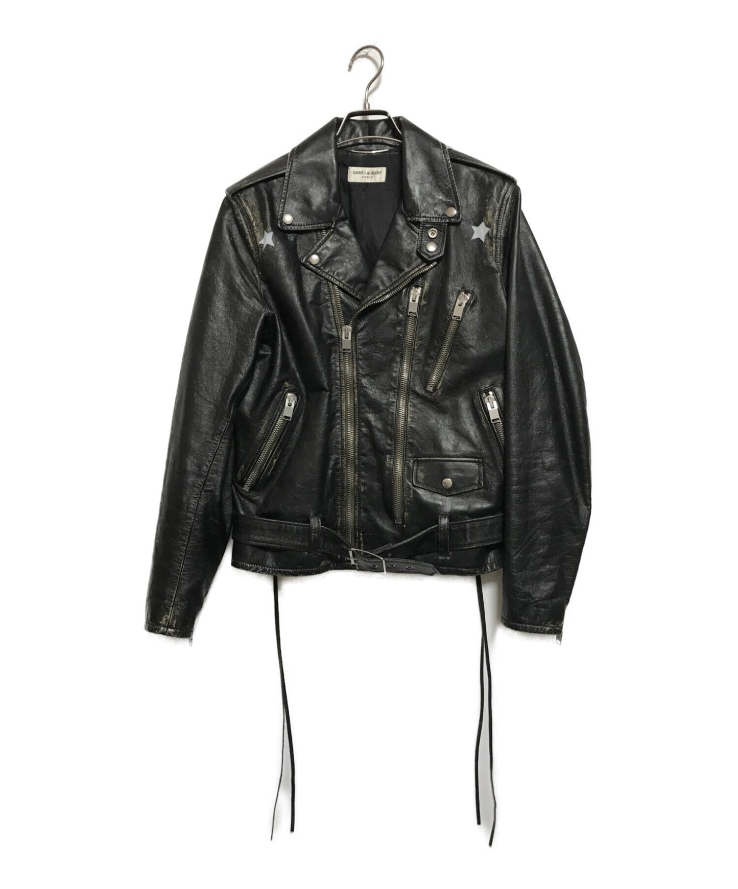 [Pre-owned] Saint Laurent Paris Vintage calf leather double rider 455923 Y5QD1