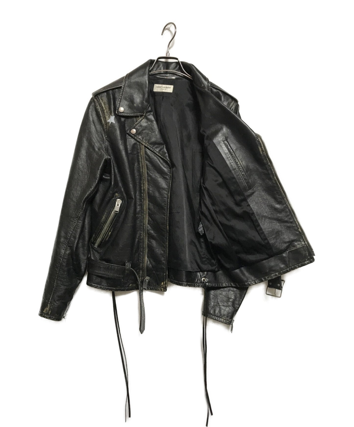 [Pre-owned] Saint Laurent Paris Vintage calf leather double rider 455923 Y5QD1
