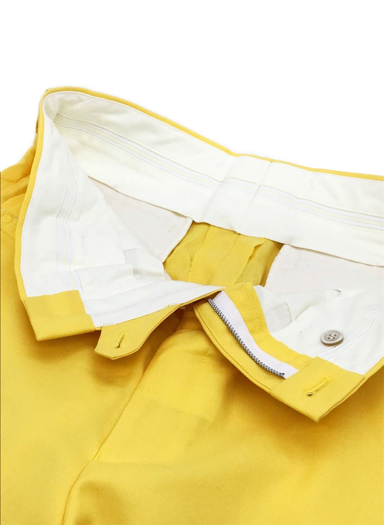 Comme des Garcons Homme Plus Chrome/Yellow Double Layer Blazer 및 이중 허리띠 반바지