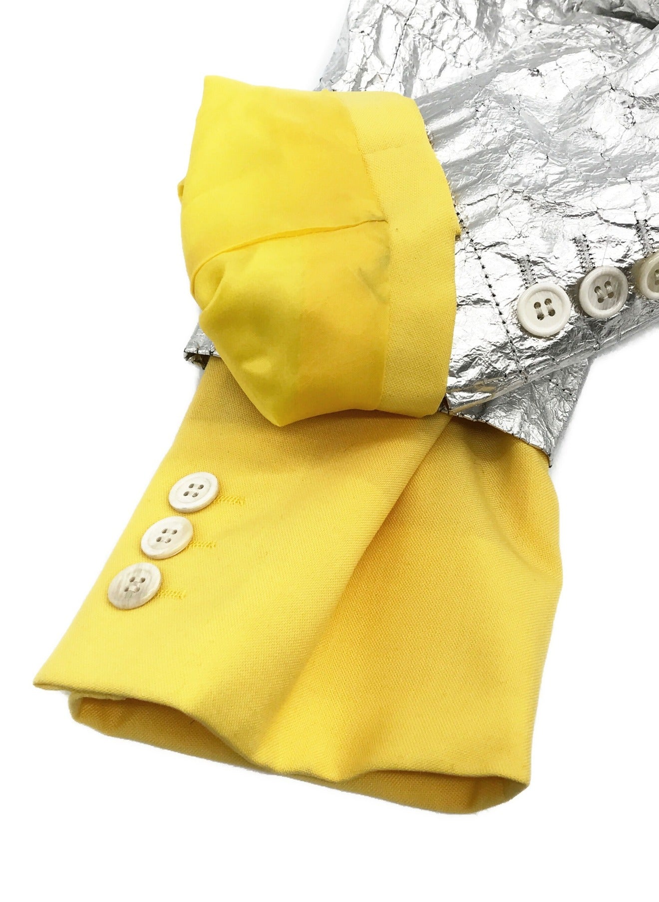 [Pre-owned] COMME des GARCONS Homme Plus CHROME/YELLOW DOUBLE LAYER BLAZER and DUAL WAISTBAND SHORTS