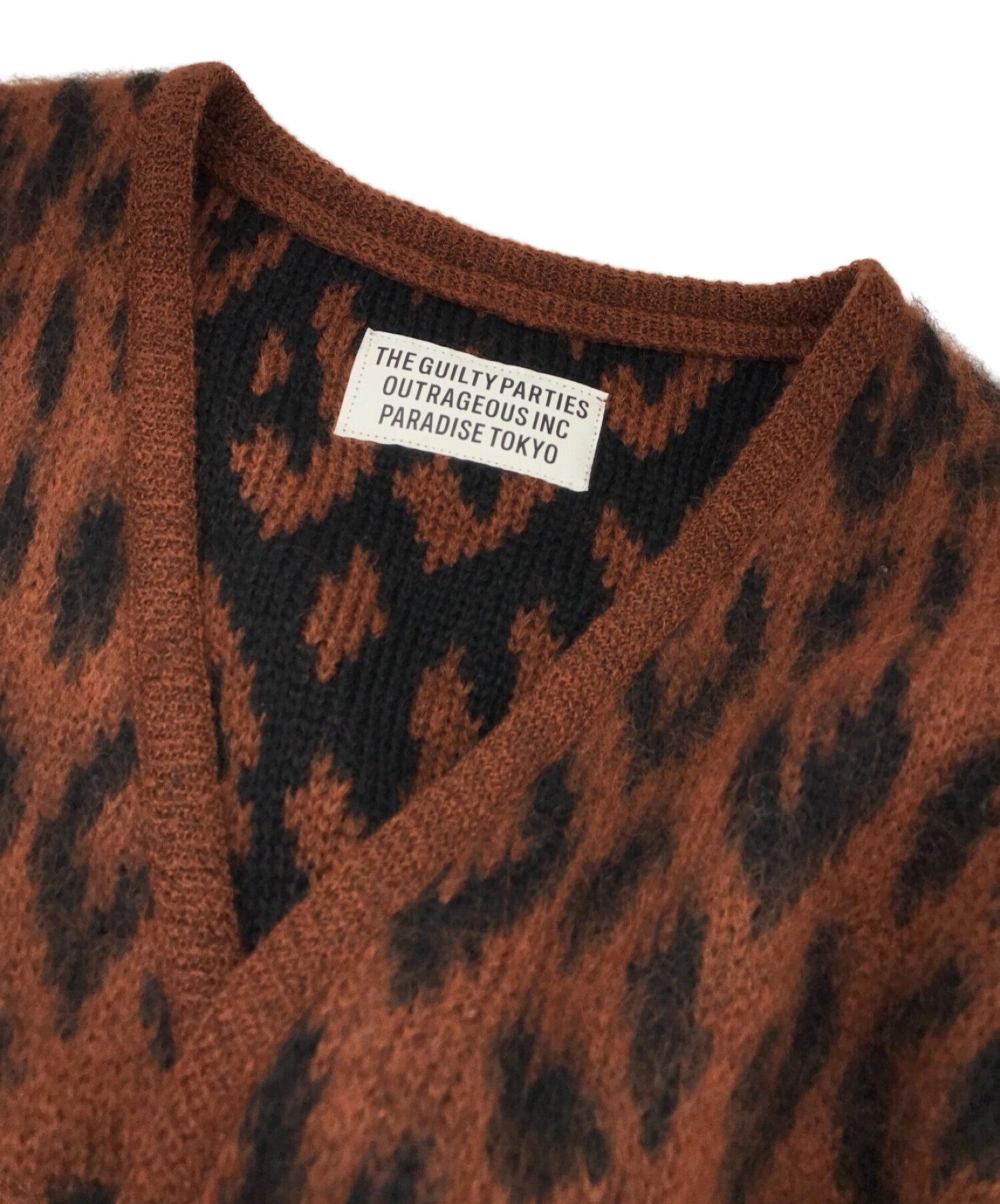 [Pre-owned] WACKO MARIA LEOPARD HEAVY MOHAIR CARDIGAN