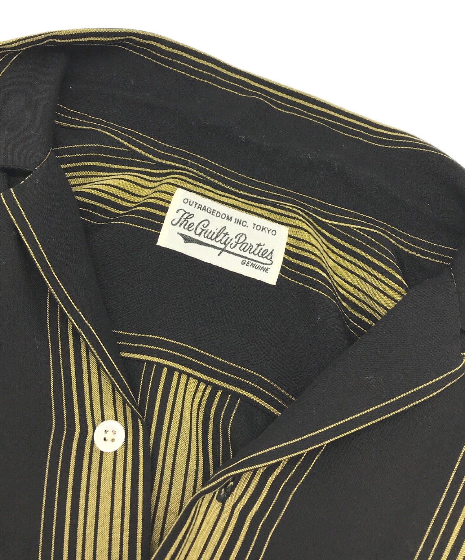 [Pre-owned] WACKO MARIA STRIPED OPEN COLLAR SHIRT S/S 22SS-WMS-OC14