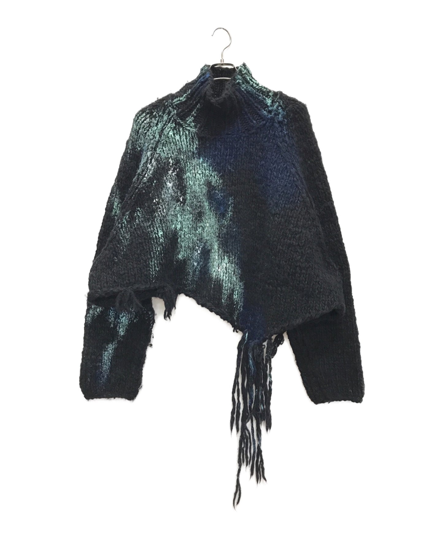 Yohji Yamamoto pour homme Asakura painted hand-knit turtleneck HR-K02-870