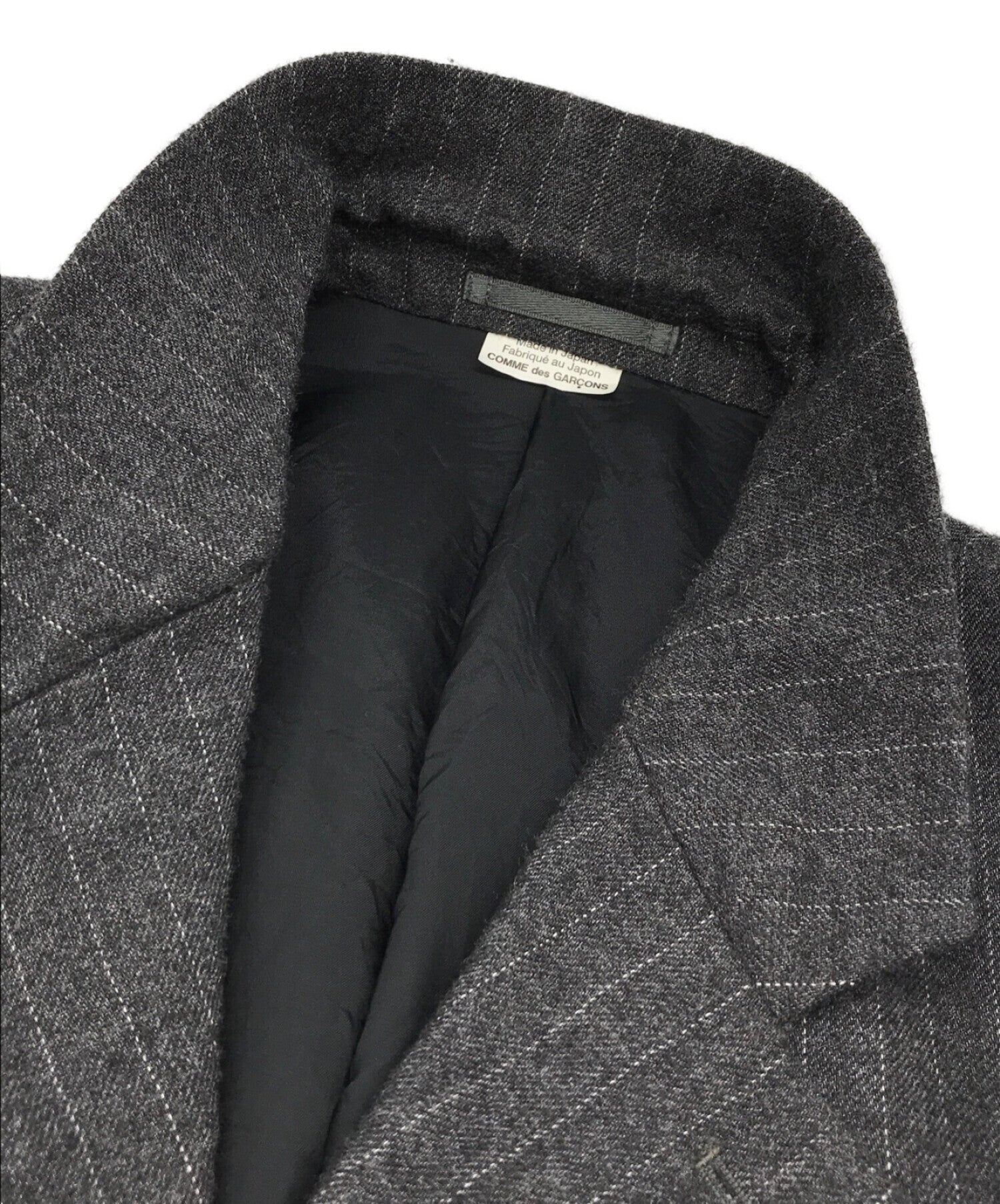 COMME des GARCONS HOMME DEUX Wrinkled Pinstripe Pattern 4B Tailored Jacket  DJ-J025