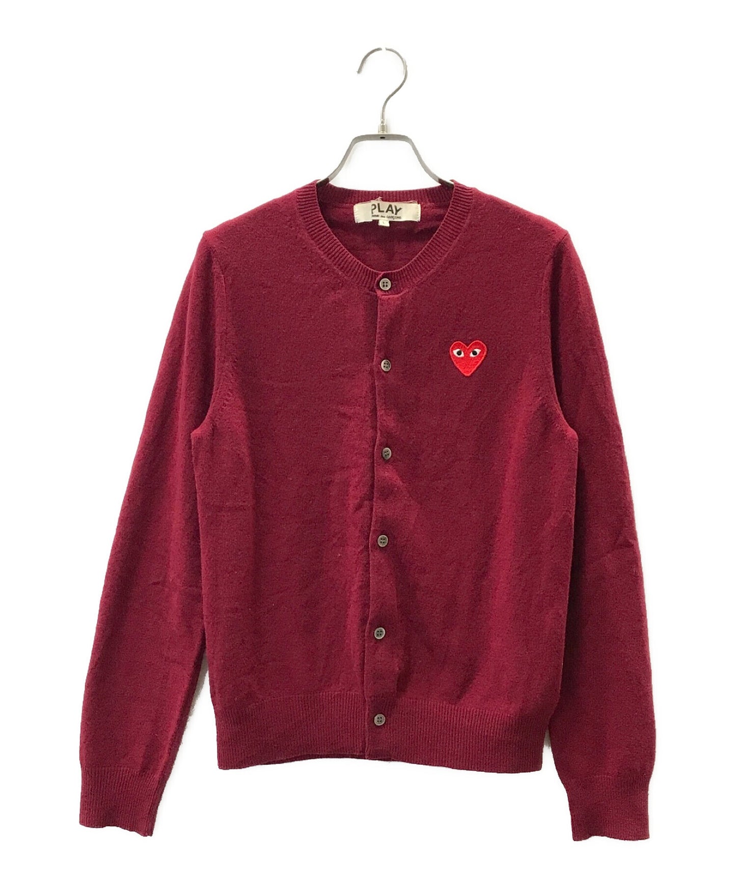 PLAY COMME des GARCONS Red Heart Wool Cardigan AZ-N007