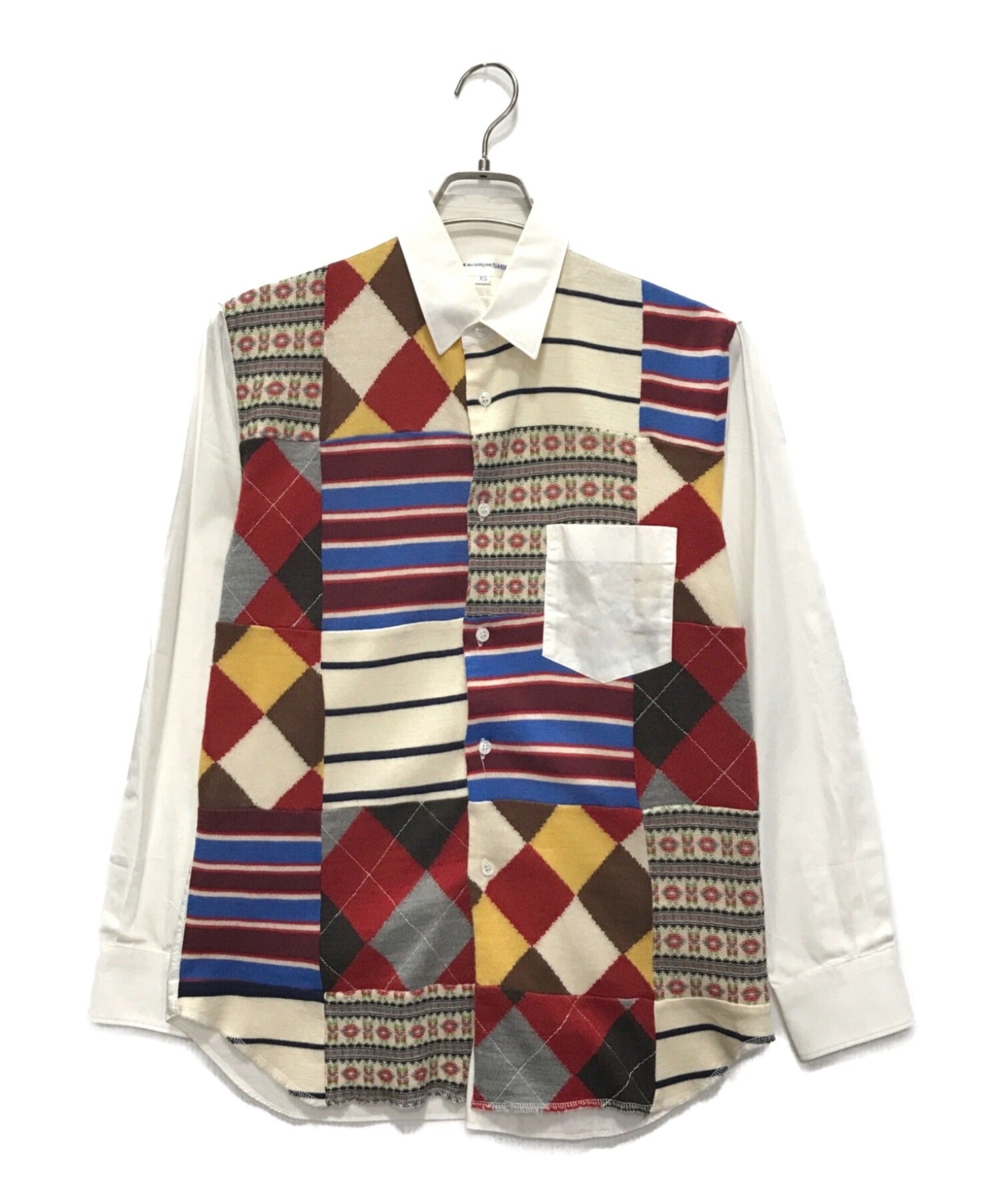 Pre-owned] COMME des GARCONS SHIRT patchwork shirt S18094
