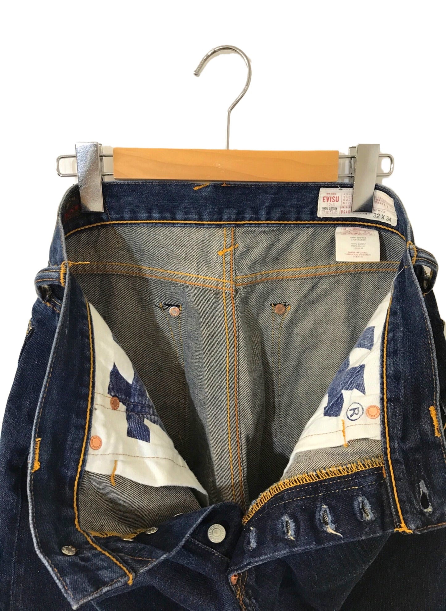 [Pre-owned] EVISU Denim Pants With Embroidered Pockets 20th anniversary